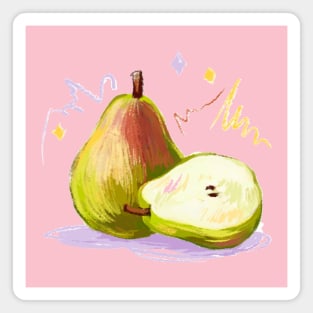 Pear HAnd Drawn Magnet